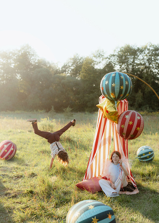 Folienballon, rund, Sternenball, 75 cm, rot