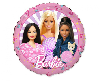 Balon foliowy okrągły Barbie, 46 cm, 18"